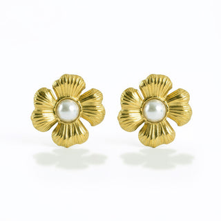 Emily westwood Gold-plated Orecchini with pearl Flowers EWE260723G