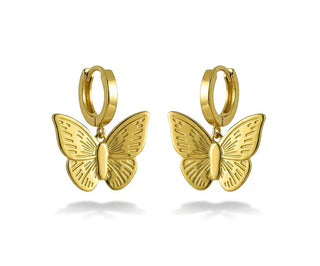 Emily westwood Gold-plated Orecchini with a dangling butterfly EWE260824G