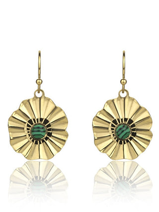 Emily Westwood Orecchini Pendenti Placcati In Oro Con Malachite Sintetica Ewe23057G