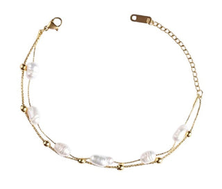 Emily westwood Gold-plated double Bracciale with pearls EWB250244G