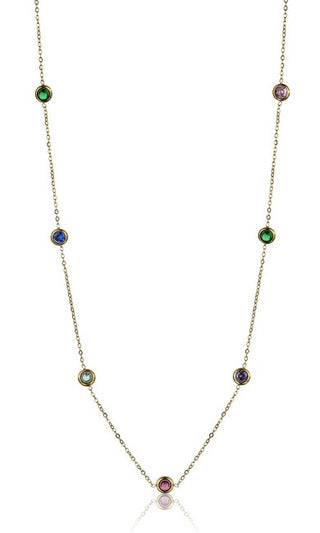 Emily Westwood Collana Placcata Oro Con Cristalli Colorati Phoebe Ewn23095G