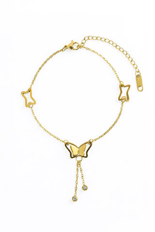 Emily westwood Gold-plated anklet con butterflies EWA260733G