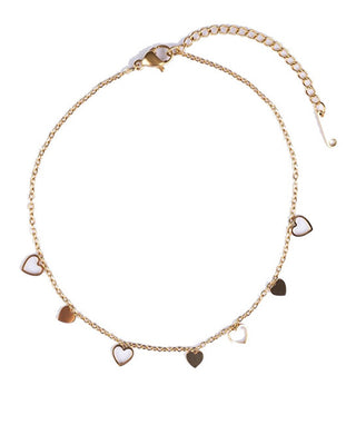 Emily westwood Gold-plated anklet con hearts Lumoura EWA250352G