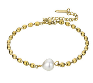 Emily Westwood Pulsera Stevie en perlas de agua dulce chapadas en oro Ewb23059G 