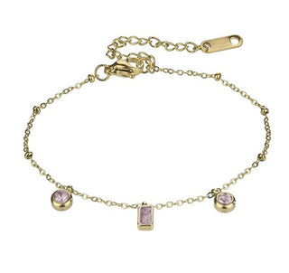 Emily Westwood Gold-Plated Bracelet With Light Pink Zirconia Gabrielle Ewb24002G 