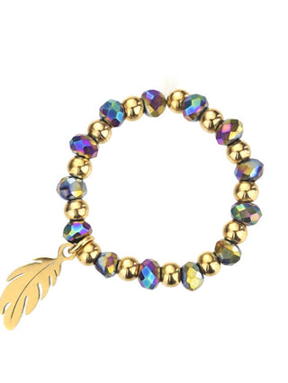 Emily Westwood Anello Con Perline Placcato Oro Viola Amy Ewr23032G