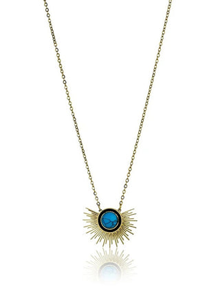 Emily westwood Collar elaborado de turquesa bañado en oro EWN23037G