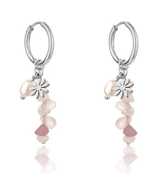 Emily Westwood Beautiful Round Earrings In Steel 2 In 1 Norah Ewe23054S 