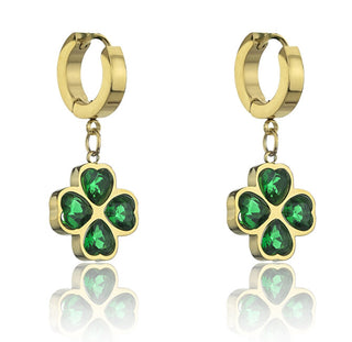 Emily westwood Madilynn EWE24044G Pendientes de aro con trébol bañados en oro y cristales