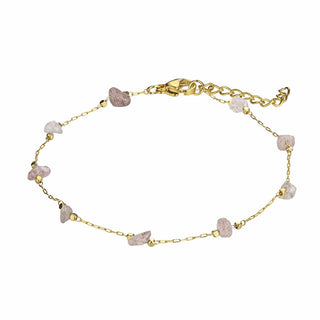 Emily Westwood Bracciale Placcato Oro Abbinato Con Quarzo Rosa Ewb23021G