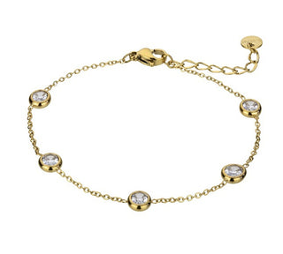 Emily Westwood Bracciale Placcato Oro Con Zirconi Trasparenti Angelina Ewb23071G
