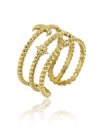 Emily westwood Anillo abierto de acero chapado en oro Anastasia EWR23029G