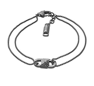 Emporio Armani Black Men's Bracelet With Crystals Egs3173001 