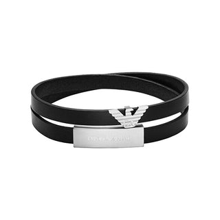 Emporio armani Double leather Bracciale Eagle Logo EGS3311040