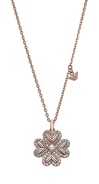 Emporio armani Bellissima Collar bañado en oro Quadrifoglio con circonitas EG3609221