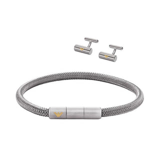 Emporio armani EGS3044SET Luxury Steel Jewelry Set (Bracelet, Cufflinks)