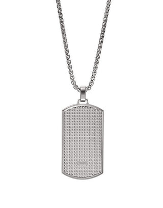 Emporio armani Colar de aço da moda com placa de identificação para cachorro EGS2986040