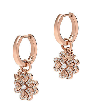 Emporio armani 2in1 Golden Four Leaf Clover Earrings with Zirconia EG3610221