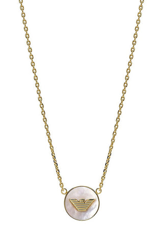 Emporio armani Gold plated necklace with mother of pearl Eagle logo EGS3140710