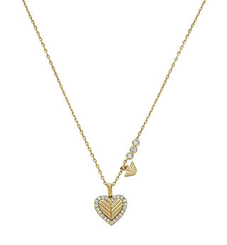 Emporio Armani Affascinante Collana Placcata Oro Con Zirconi Cuore Eg3622710