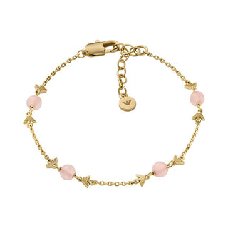 Emporio Armani Affascinante Bracciale Placcato Oro Da Donna Con Quarzo Rosa Egs3201710