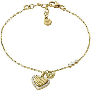Emporio Armani Bracciale Romantico Placcato Oro Da Donna Con Zirconi Cuore Eg3623710