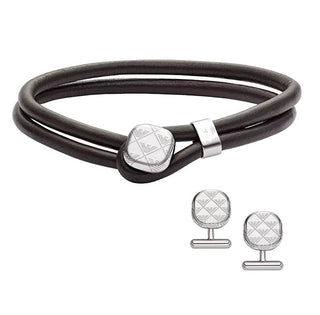 Emporio armani Leather Bracelet and Cufflinks Set EGS3151SET