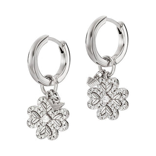 Emporio armani Silver Orecchini 2in1 Four-leaf clover con zirconi EG3608040