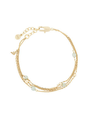 Emporio Armani Bracciale Triplo Placcato Oro Con Avventurina Egs3226710