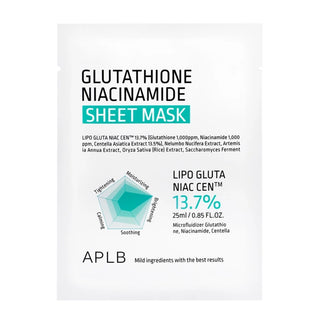 APLB Glutatione Niacinamide Maschera in Tessuto Illuminante 25ml