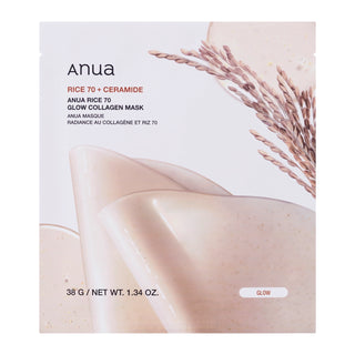 Anua Rice 70 Glow Collagene Maschera in Tessuto 70g