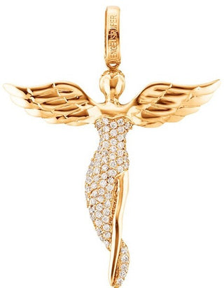 Engelsrufer Pendant in gold plating Angel with zirconia ERP-ANGEL-G - Length: 5.2 cm