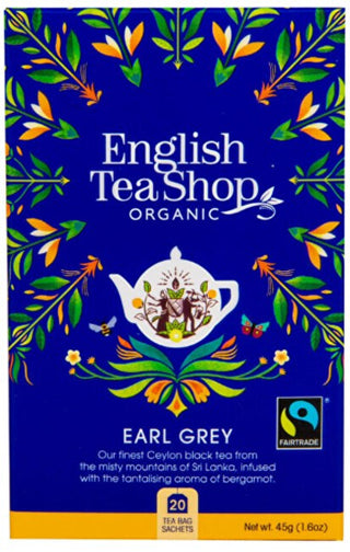 English tea shop Black tea Earl Grey con bergamot BIO 20 bags