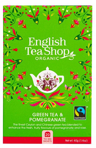 English tea shop Green tea con pomegranate BIO 20 bags