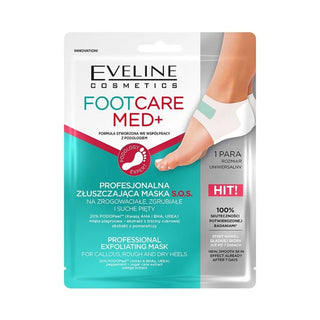 Eveline Cosmetics Foot Care Med, esfoliante, maschera in tessuto per piedi, 2 pz