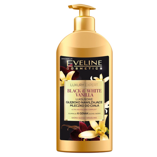 Eveline Cosmetics Luxury Expert Black & White Vaniglia , Vaniglia, Idratante, Applicare quotidianamente, Lozione per il corpo, 350 ml