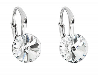 Evolution Group Pendientes de plata brillante con cristal transparente 31229.1 