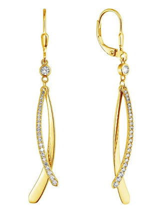 Evolution Group Orecchini Lunghi Placcati Oro Con Zirconi 11540.1/Au