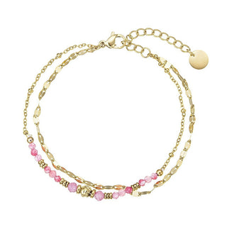 Evolution group Double gold-plated Bracciale with strawberry quartz 43070.3