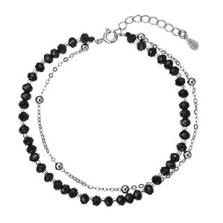 Evolution group Double silver Bracciale con black spinels 13115.3