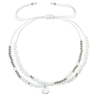 Evolution Group Bracciale Doppio In Tessuto Con Perline Bianche 13038.1