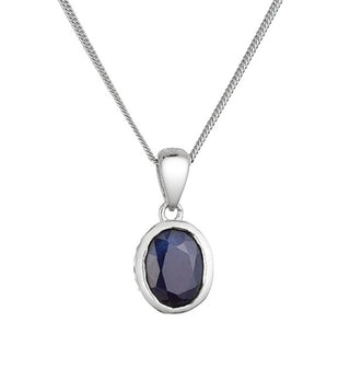 Evolution Group Elegante Collana In Argento Con Zaffiro Autentico 12087.3
