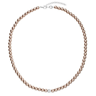 Evolution Group Collana Di Perline Marroni Con Cristalli Preciosa 32063.3