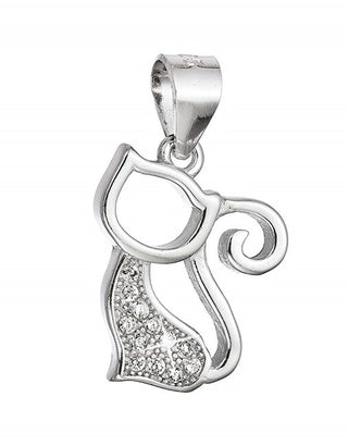 Evolution group Playful silver Ciondolo Cat con zirconi 14037.1 crystal