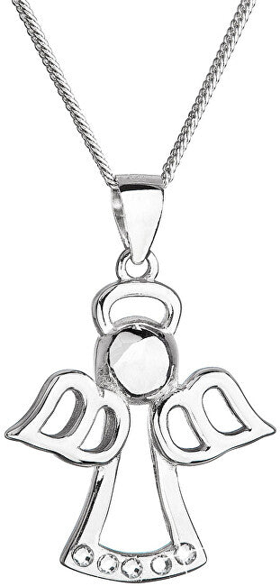 Evolution Group Bellissima Collana In Argento Angelo Con Swarovski 32076.1 (Catena, Ciondolo)