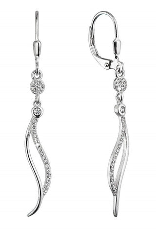 Evolution Group Eleganti Orecchini Lunghi Waves Con Zirconi 11541.1