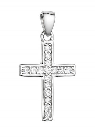 Evolution Group Ciondolo In Argento Alla Moda Croce Con Zirconi 14024.1