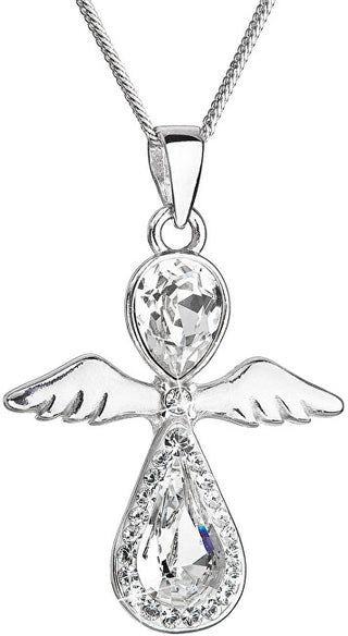 Evolution Group Delicata Collana In Argento Angelo Con Swarovski 32072.1 (Catena, Ciondolo)