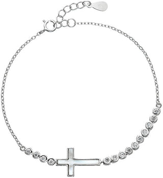 Evolution Group Bracciale Delicato In Argento Con Zirconi Croce 13016.1
