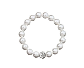 Evolution group Pearl Bracciale with clear crystals 33074.1 white